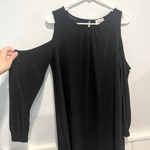 Beige by ECI Black Shoulder Cut-Out Dress (Size: M)